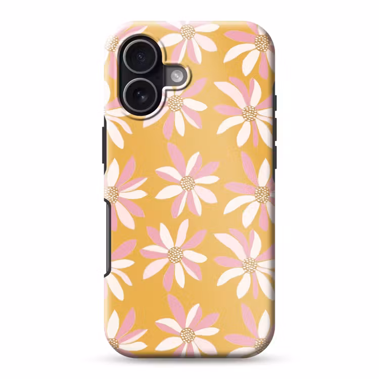 Bloemen - Modern - Geel Toughcase MagSafe Apple iPhone 17 klein 1017 -3d