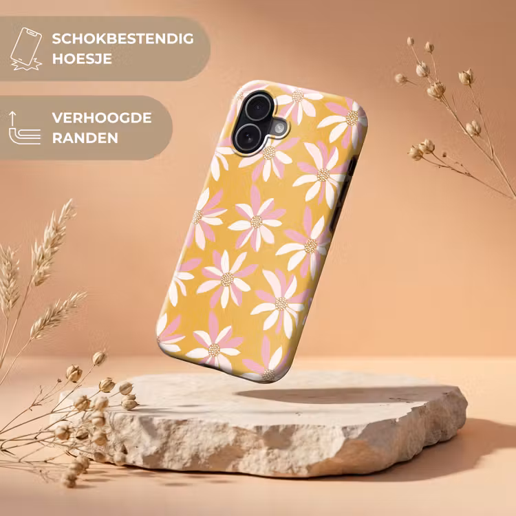 Bloemen - Modern - Geel Toughcase MagSafe Apple iPhone 17 klein 1017 -USP_RandenV_NL