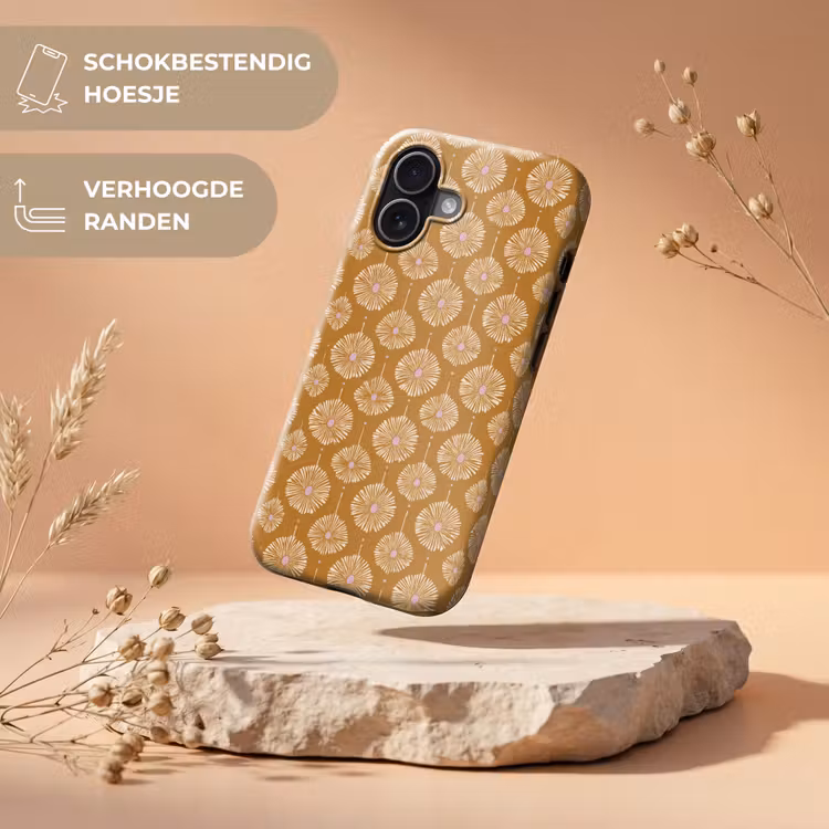 Bloemen - Modern - Oker Toughcase MagSafe Apple iPhone 17 klein 1017 -USP_RandenV_NL