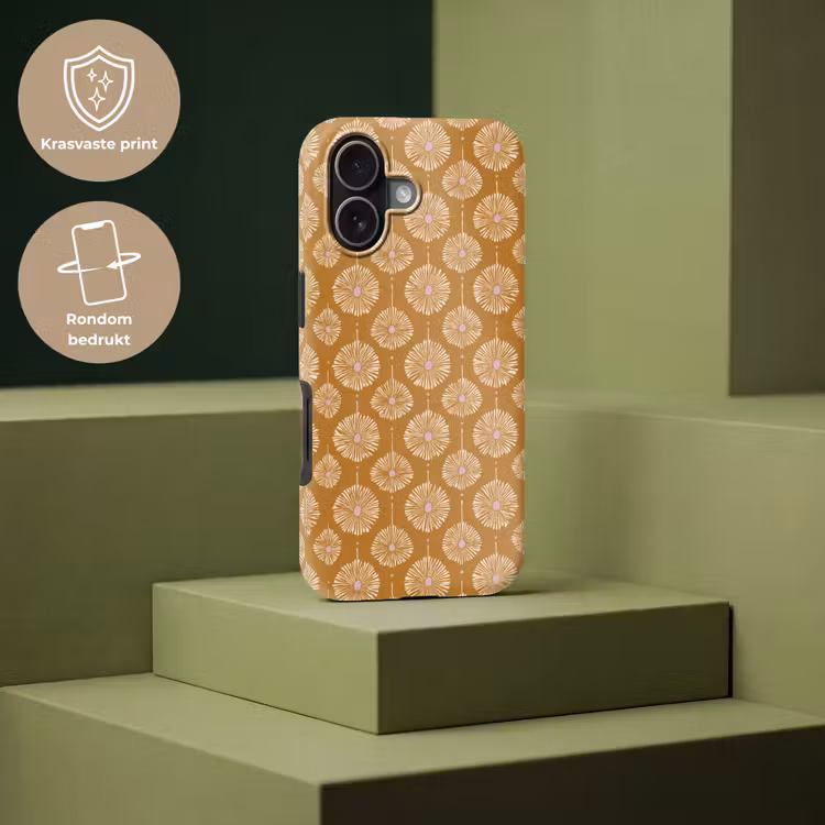 Bloemen - Modern - Oker Toughcase MagSafe Apple iPhone 17 klein 1017 -USP_PrintM_NL