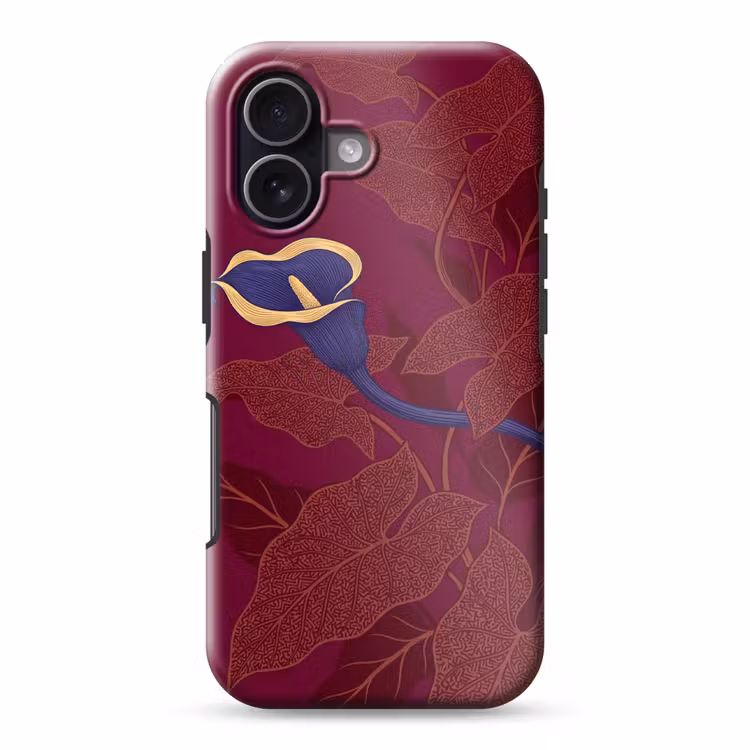 Telefoonhoesje Toughcase - Bloemen - Modern - Paars - Bloemen - Modern - Paars Toughcase MagSafe Apple iPhone 17 klein