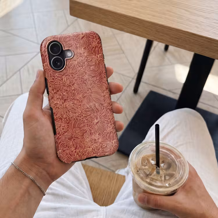 Bloemen - Motief - Rood Toughcase MagSafe Apple iPhone 17 klein 1017 -Sfeer1M