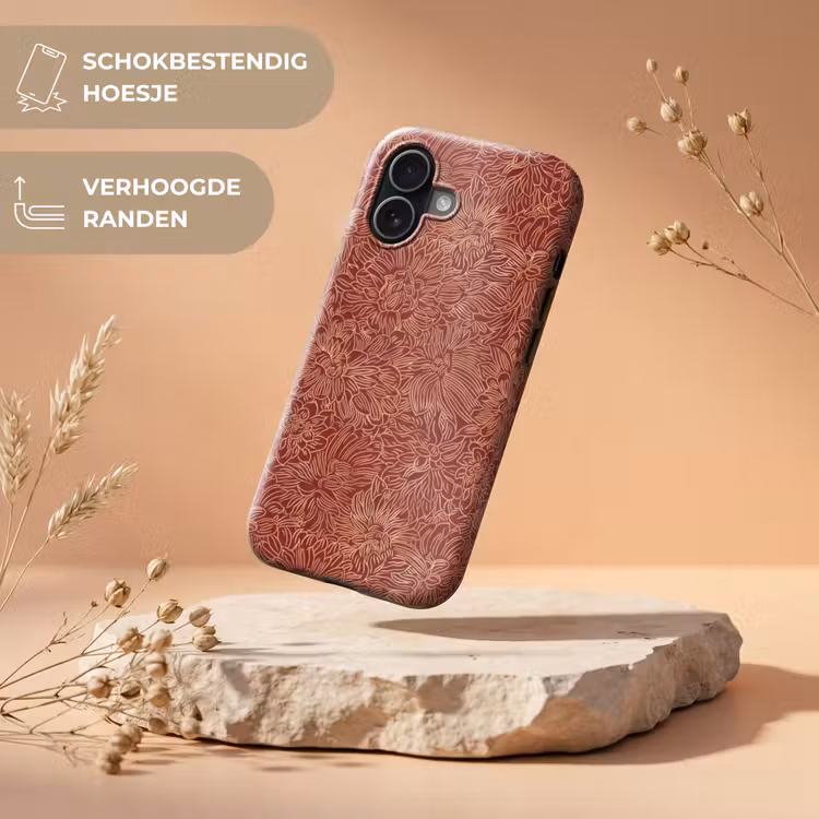 Bloemen - Motief - Rood Toughcase MagSafe Apple iPhone 17 klein 1017 -USP_RandenV_NL