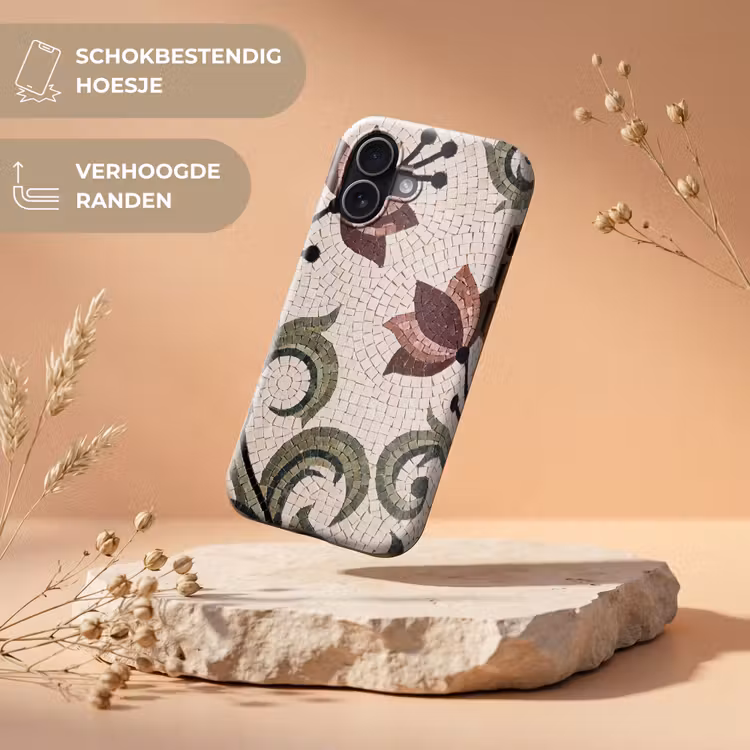 Bloemen - Mozaïek - Patroon - Abstract - Groen Toughcase MagSafe Apple iPhone 17 klein -USP_RandenV_NL