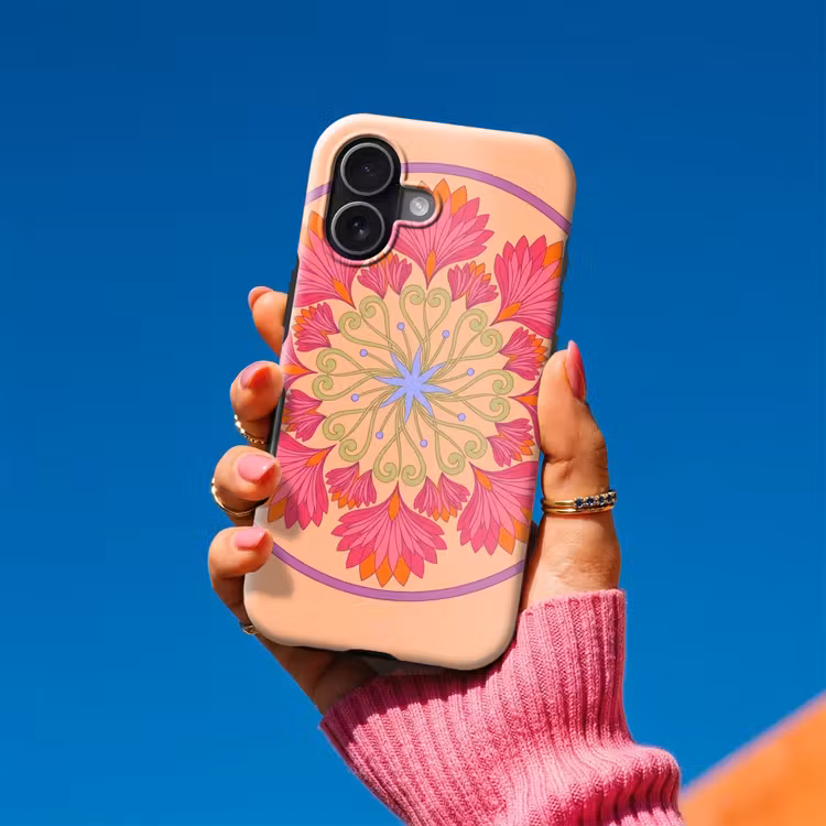 Bloemen - Patroon - Abstract - Roze - Decoratief Toughcase MagSafe Apple iPhone 17 klein -Sfeer1V