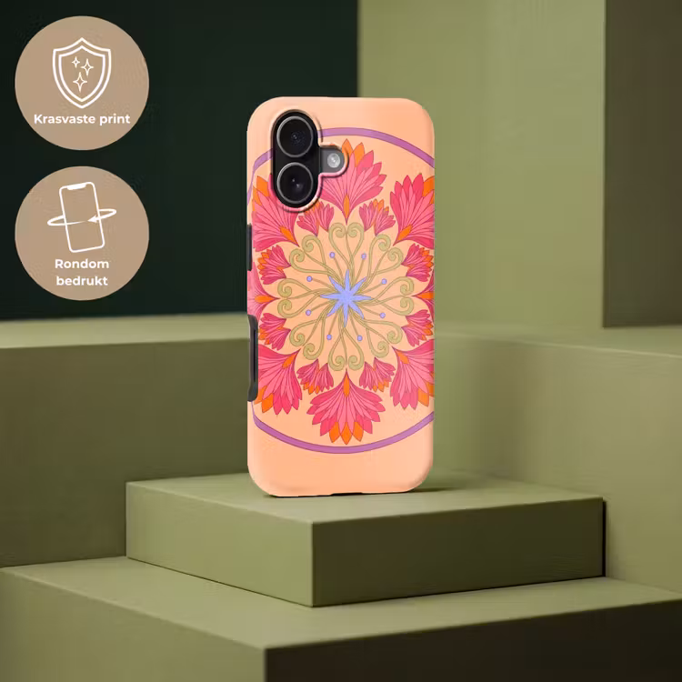 Bloemen - Patroon - Abstract - Roze - Decoratief Toughcase MagSafe Apple iPhone 17 klein -USP_PrintM_NL
