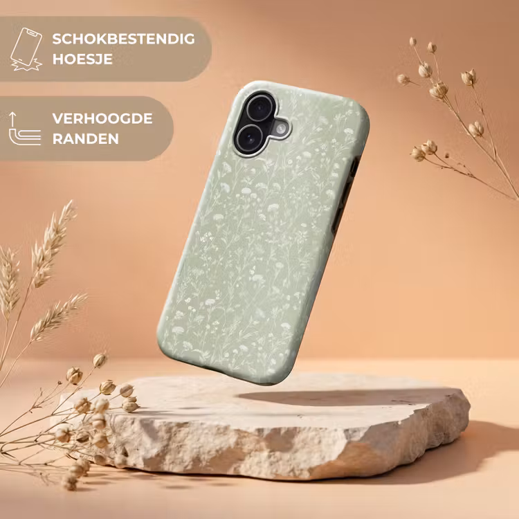 Bloemen - Patroon - Groen Toughcase MagSafe Apple iPhone 17 klein 1017 -USP_RandenV_NL