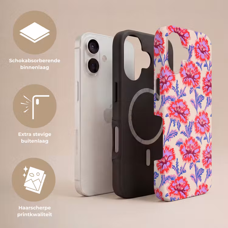 Bloemen - Patroon - Meerkleurig Toughcase MagSafe Apple iPhone 17 klein 1017 -USP_Lagen_NL