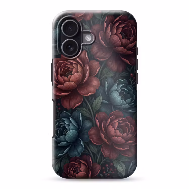 Bloemen - Patroon - Natuur - Klassiek - Donker Toughcase MagSafe Apple iPhone 17 klein -3d