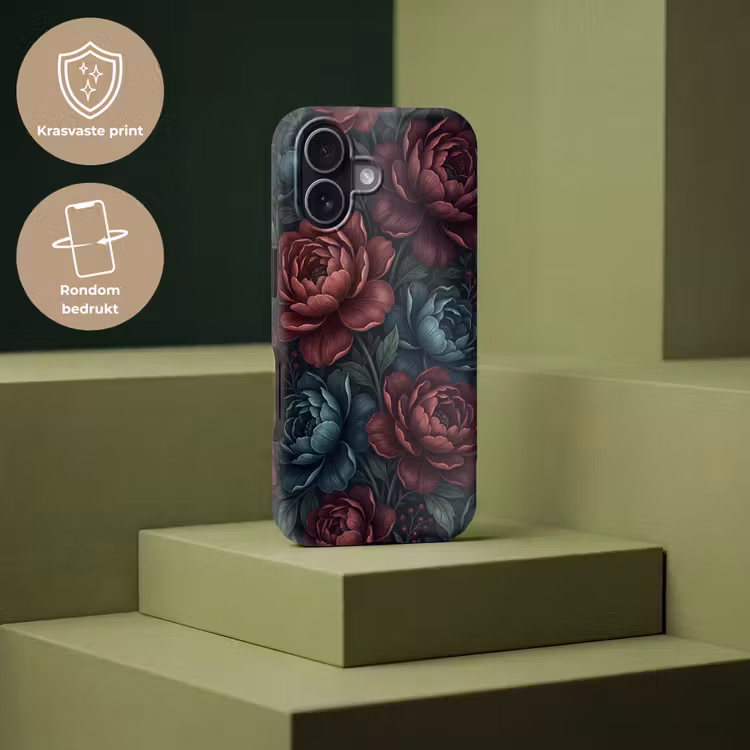 Bloemen - Patroon - Natuur - Klassiek - Donker Toughcase MagSafe Apple iPhone 17 klein -USP_PrintM_NL