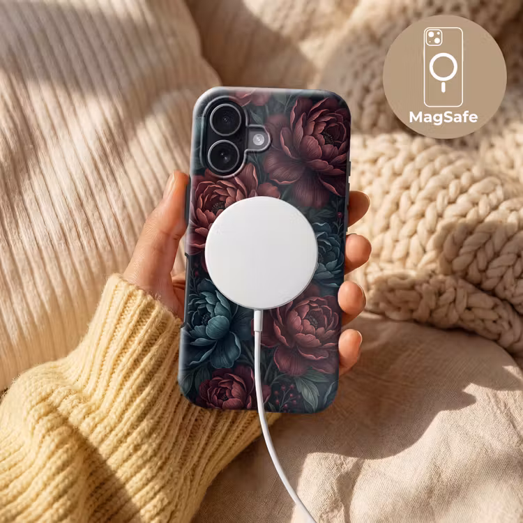 Bloemen - Patroon - Natuur - Klassiek - Donker Toughcase MagSafe Apple iPhone 17 klein -USP_MagsafeV