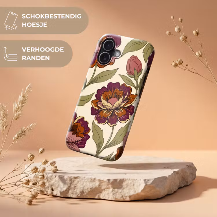 Bloemen - Patroon - Natuur - Modern - Paars Toughcase MagSafe Apple iPhone 17 klein -USP_RandenV_NL