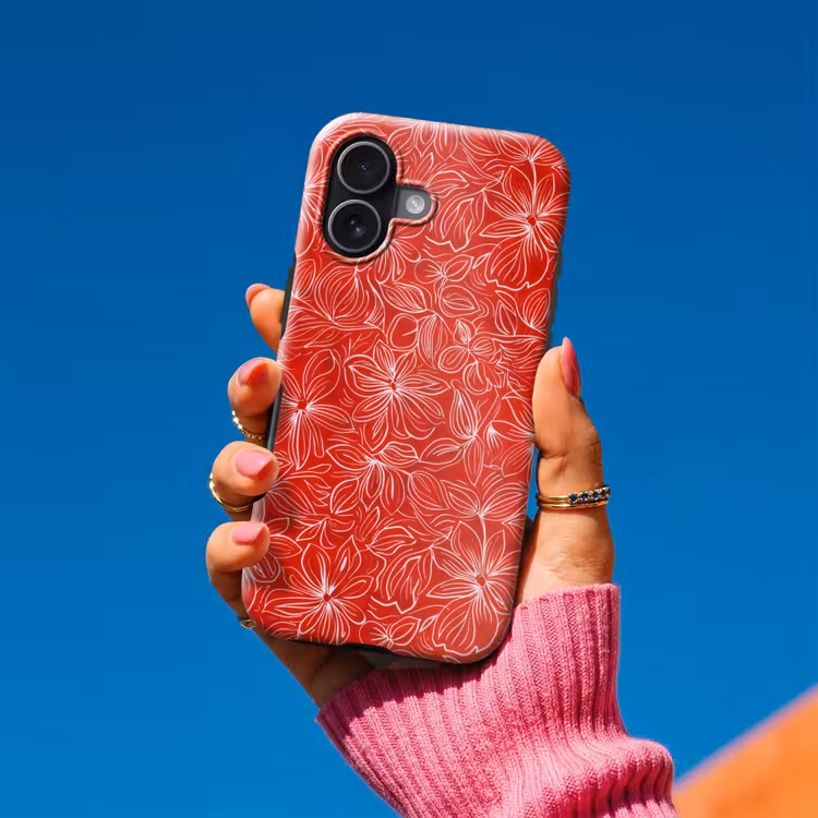 Bloemen - Patroon - Rood Toughcase MagSafe Apple iPhone 17 klein 1017 -Sfeer1V