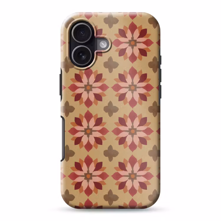 Bloemen - Retro - Groen Toughcase MagSafe Apple iPhone 17 klein 1017 -3d