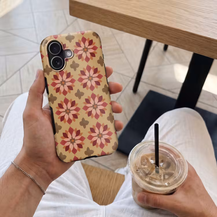 Bloemen - Retro - Groen Toughcase MagSafe Apple iPhone 17 klein 1017 -Sfeer1M