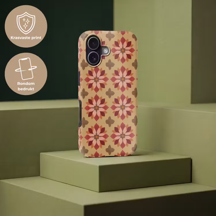 Bloemen - Retro - Groen Toughcase MagSafe Apple iPhone 17 klein 1017 -USP_PrintM_NL