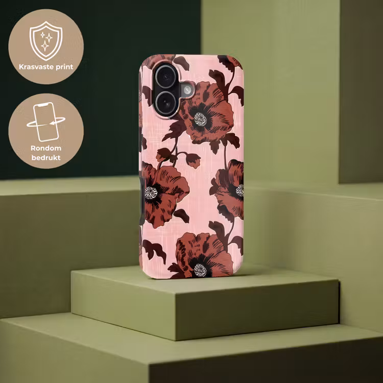 Bloemen - Retro - Rood Toughcase MagSafe Apple iPhone 17 klein 1017 -USP_PrintM_NL