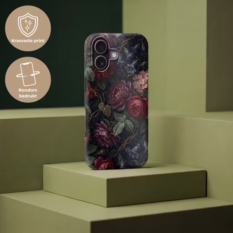 Bloemen - Rood - Klassiek - Donker - Patroon Toughcase MagSafe Apple iPhone 17 klein -USP_PrintM_NL