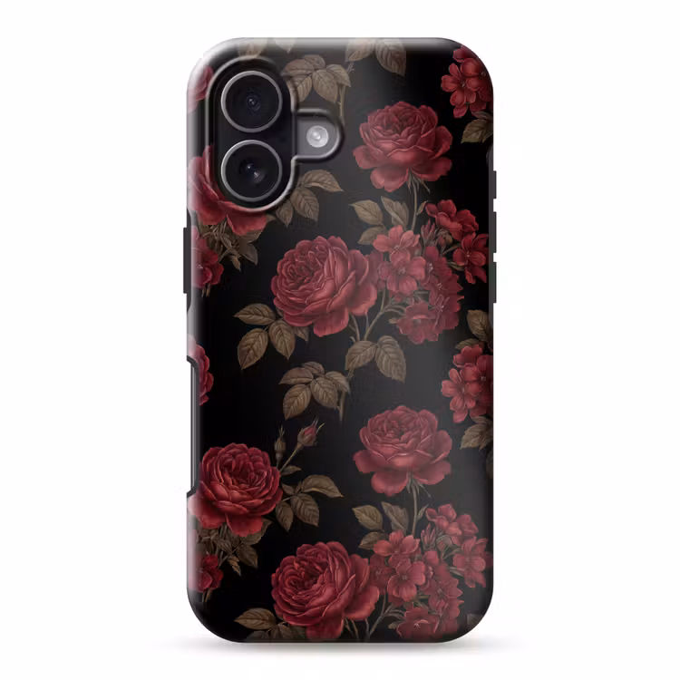 Bloemen - Roos - Patroon - Klassiek - Rood Toughcase MagSafe Apple iPhone 17 klein -3d
