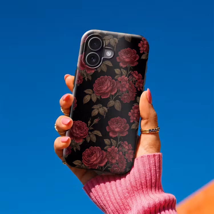 Bloemen - Roos - Patroon - Klassiek - Rood Toughcase MagSafe Apple iPhone 17 klein -Sfeer1V