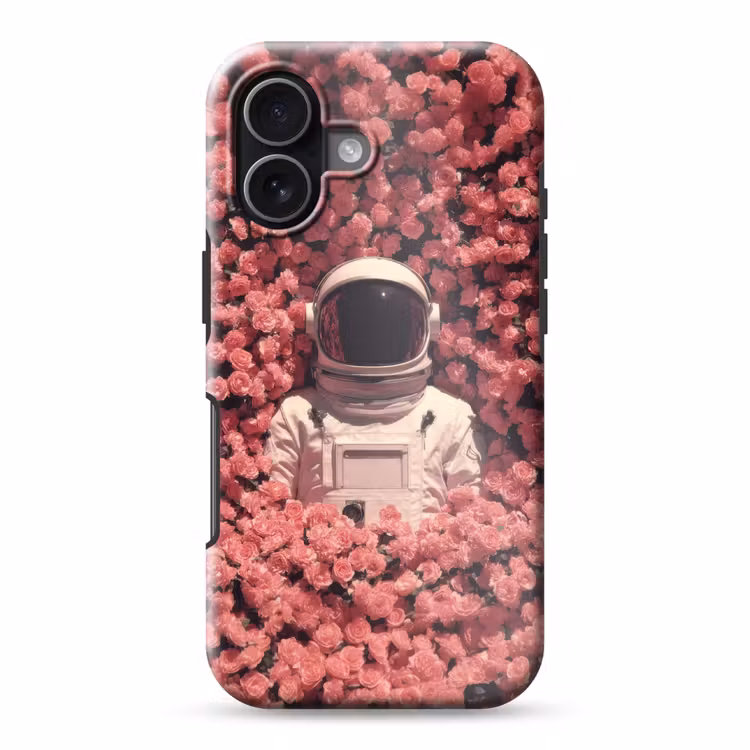 Bloemen - Roze - Astronaut Toughcase MagSafe Apple iPhone 17 klein -3d