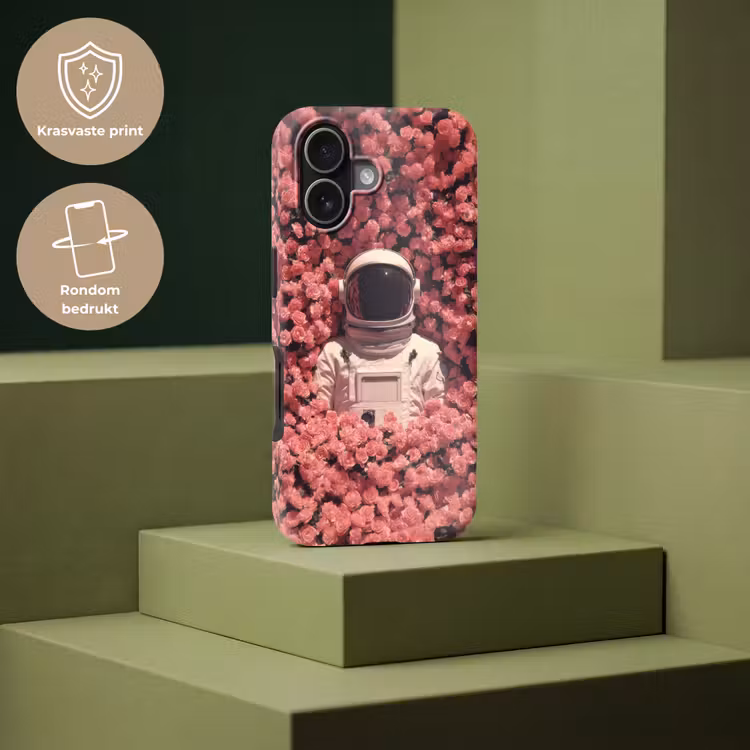 Bloemen - Roze - Astronaut Toughcase MagSafe Apple iPhone 17 klein -USP_PrintM_NL