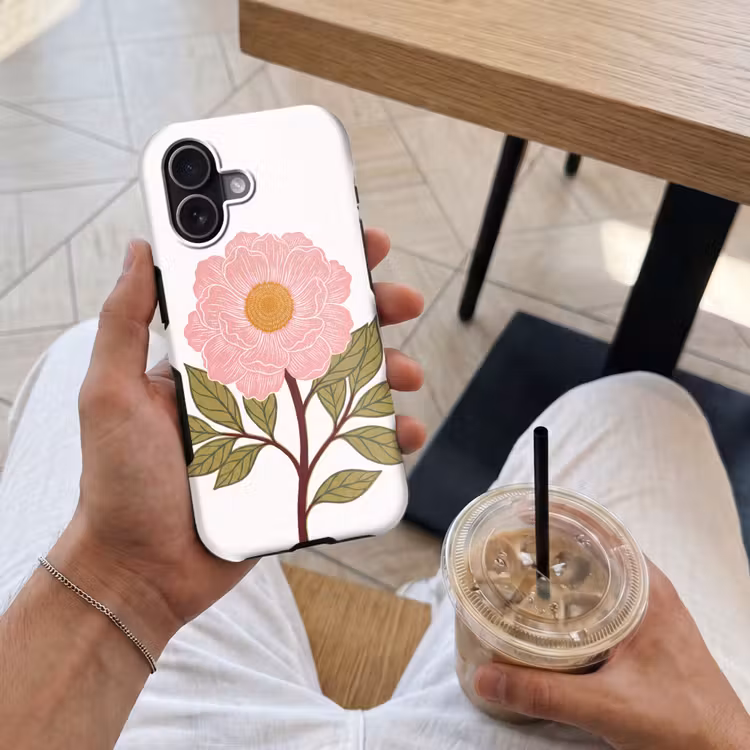 Telefoonhoesje Toughcase - Bloemen - Roze - Illustratie - Bloemen - Roze - Illustratie Toughcase MagSafe Apple iPhone 17 klein