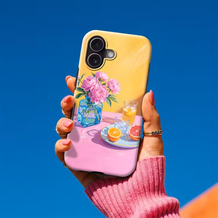 Telefoonhoesje Toughcase - Bloemen - Roze - Modern - Bloemen - Roze - Modern Toughcase MagSafe Apple iPhone 17 klein