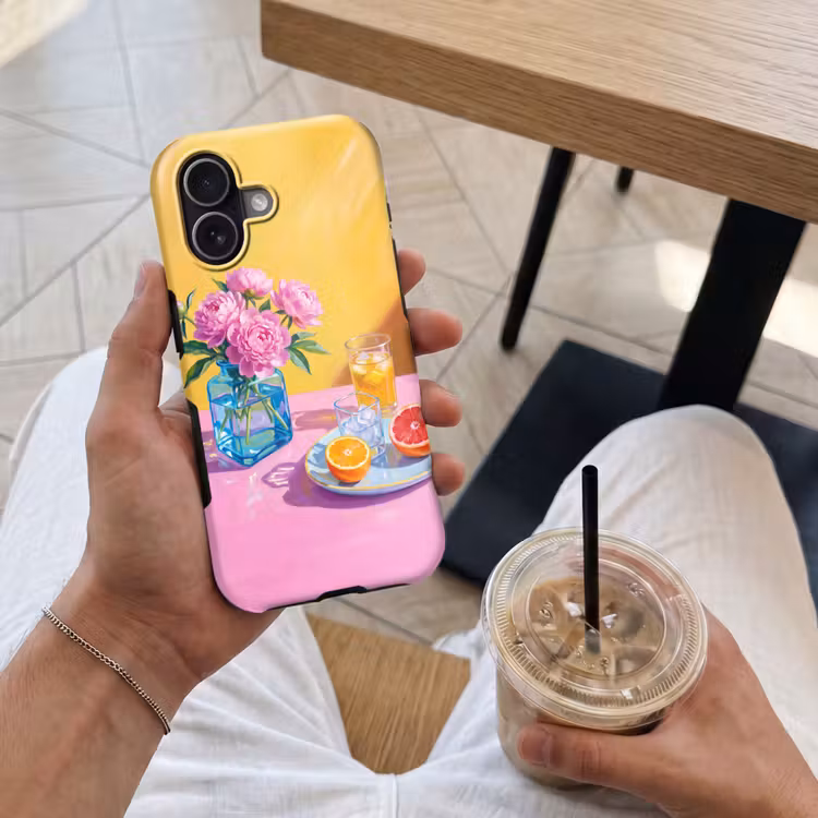 Telefoonhoesje Toughcase - Bloemen - Roze - Modern - Bloemen - Roze - Modern Toughcase MagSafe Apple iPhone 17 klein