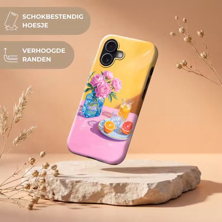 Telefoonhoesje Toughcase - Bloemen - Roze - Modern - Bloemen - Roze - Modern Toughcase MagSafe Apple iPhone 17 klein