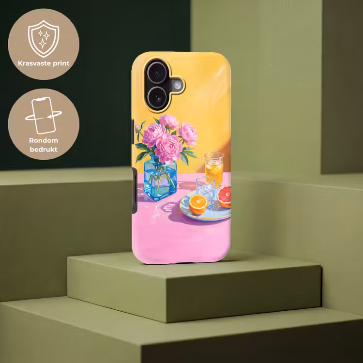 Telefoonhoesje Toughcase - Bloemen - Roze - Modern - Bloemen - Roze - Modern Toughcase MagSafe Apple iPhone 17 klein