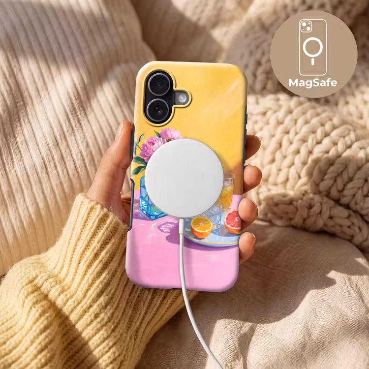 Telefoonhoesje Toughcase - Bloemen - Roze - Modern - Bloemen - Roze - Modern Toughcase MagSafe Apple iPhone 17 klein