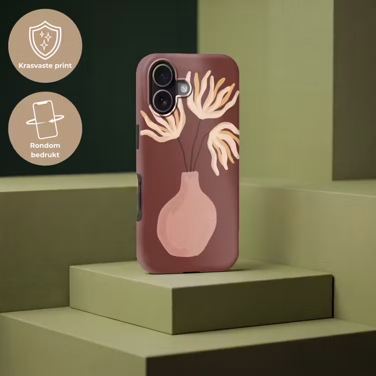Bloemen - Vaas - Abstract - Modern - Aardetinten Toughcase MagSafe Apple iPhone 17 klein -USP_PrintM_NL