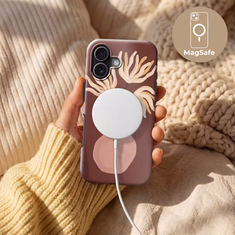 Bloemen - Vaas - Abstract - Modern - Aardetinten Toughcase MagSafe Apple iPhone 17 klein -USP_MagsafeV