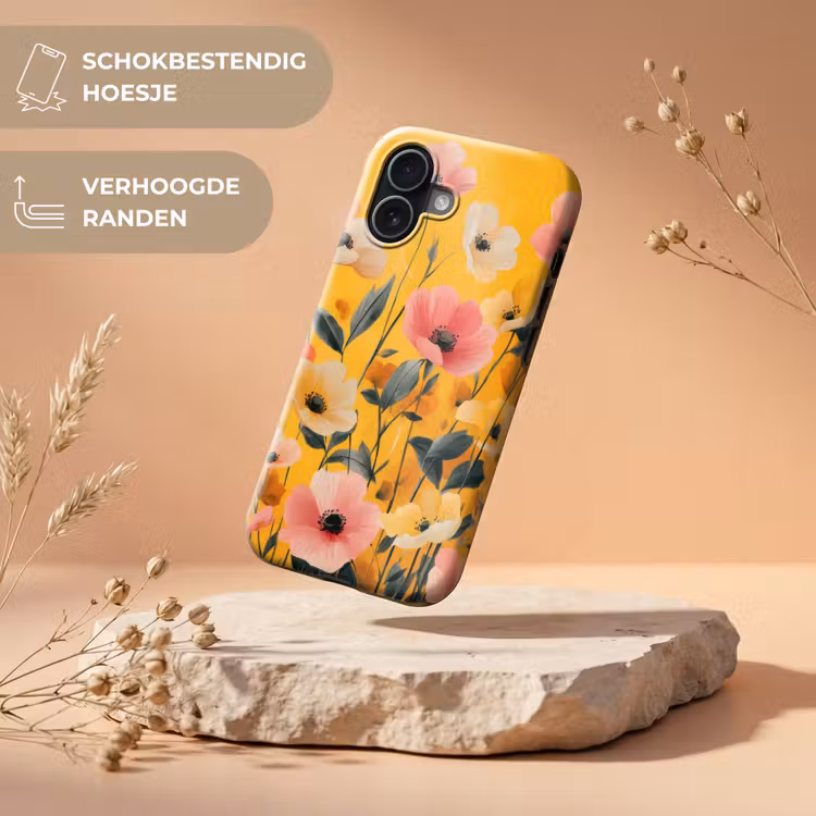 Bloemen - Veld - Geel Toughcase MagSafe Apple iPhone 17 klein -USP_RandenV_NL