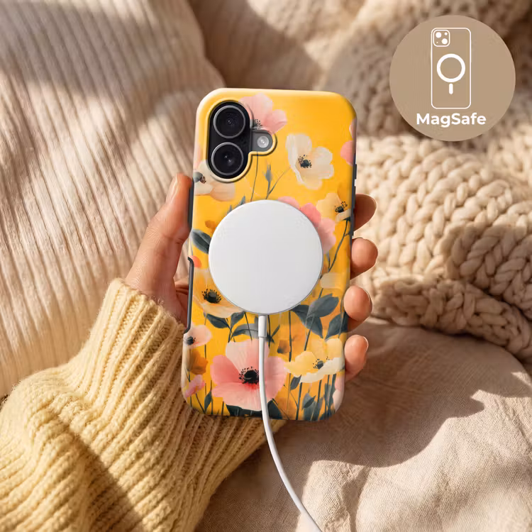 Bloemen - Veld - Geel Toughcase MagSafe Apple iPhone 17 klein -USP_MagsafeV
