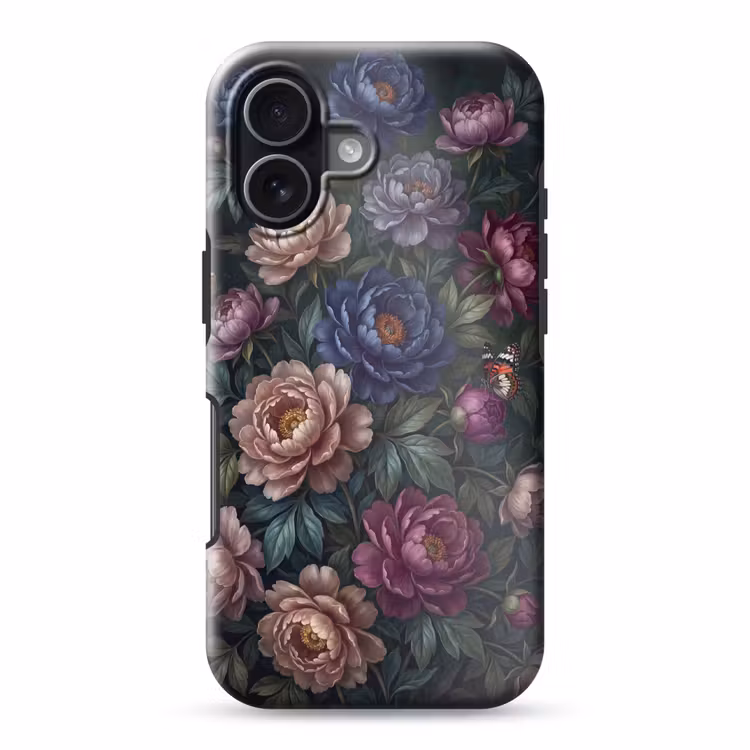 Bloemen - Vlinder - Natuur - Modern - Paars Toughcase MagSafe Apple iPhone 17 klein -3d