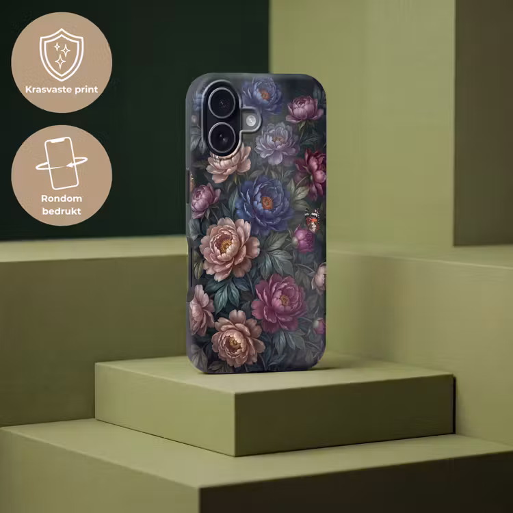 Bloemen - Vlinder - Natuur - Modern - Paars Toughcase MagSafe Apple iPhone 17 klein -USP_PrintM_NL