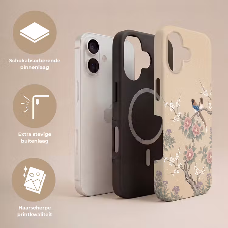 Bloemen - Vogels - Bloemen Toughcase MagSafe Apple iPhone 17 klein -USP_Lagen_NL