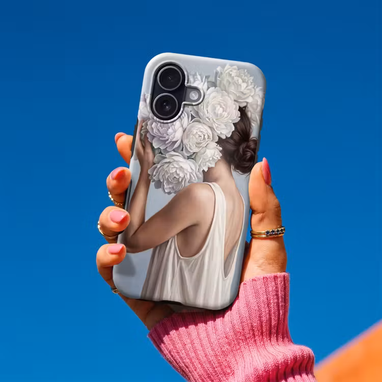 Bloemen - Vrouw - Wit Toughcase MagSafe Apple iPhone 17 klein -Sfeer1V