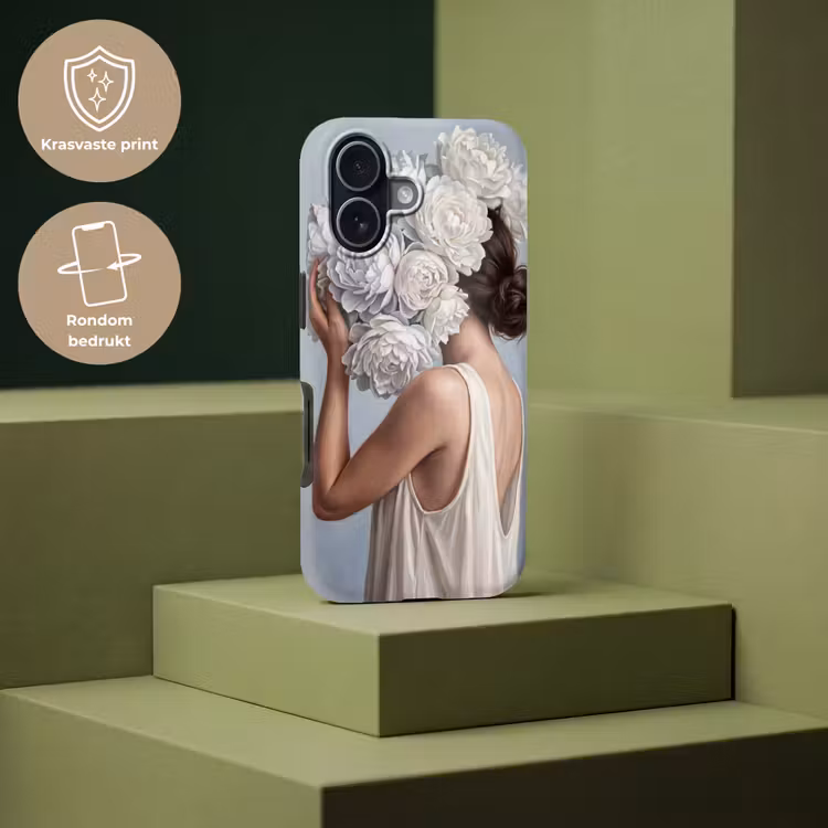 Bloemen - Vrouw - Wit Toughcase MagSafe Apple iPhone 17 klein -USP_PrintM_NL