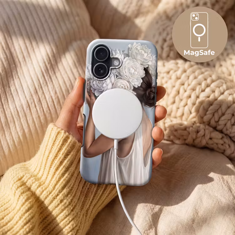 Bloemen - Vrouw - Wit Toughcase MagSafe Apple iPhone 17 klein -USP_MagsafeV