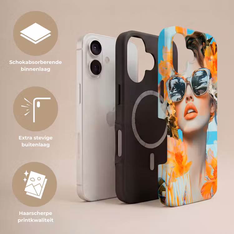 Bloemen - Vrouw - Zonnebril - Blauw Toughcase MagSafe Apple iPhone 17 klein -USP_Lagen_NL