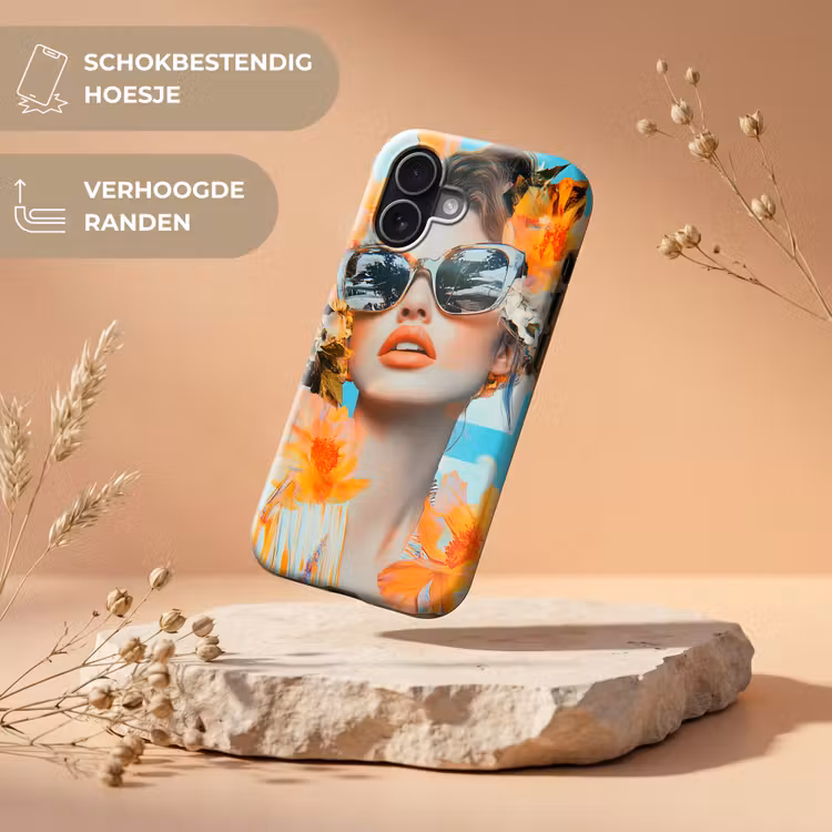 Bloemen - Vrouw - Zonnebril - Blauw Toughcase MagSafe Apple iPhone 17 klein -USP_RandenV_NL