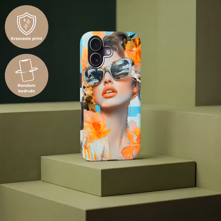 Bloemen - Vrouw - Zonnebril - Blauw Toughcase MagSafe Apple iPhone 17 klein -USP_PrintM_NL
