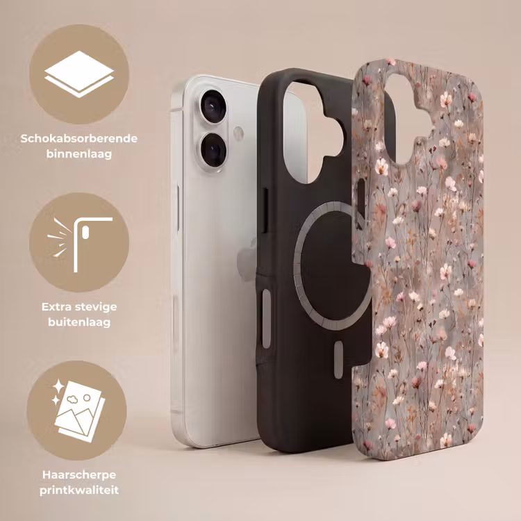 Bloemen - Wild - Pastel Toughcase MagSafe Apple iPhone 17 klein 1017 -USP_Lagen_NL