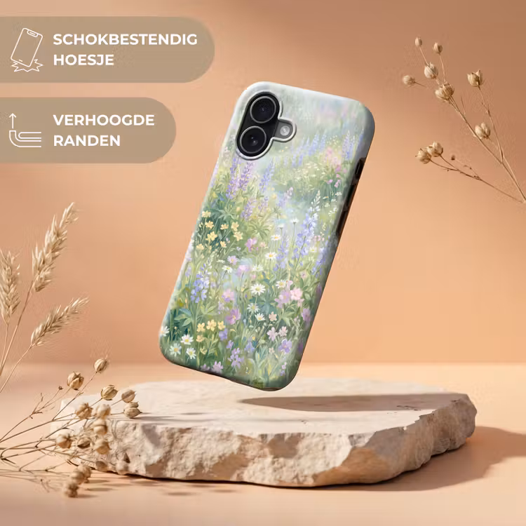 Bloemenveld - Heuvels - Kleurrijk Toughcase MagSafe Apple iPhone 17 klein -USP_RandenV_NL