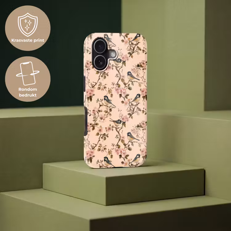 Bloesem - Koolmees - Roze Toughcase MagSafe Apple iPhone 17 klein 1017 -USP_PrintM_NL