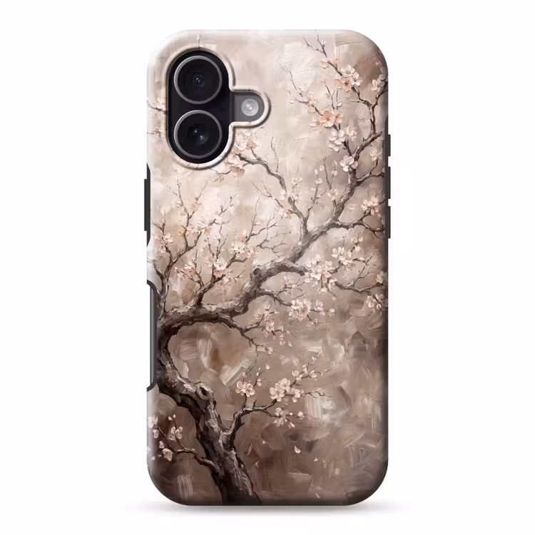 Bloesem - Takken - Schilderij - Beige - Serene Toughcase MagSafe Apple iPhone 17 klein -3d