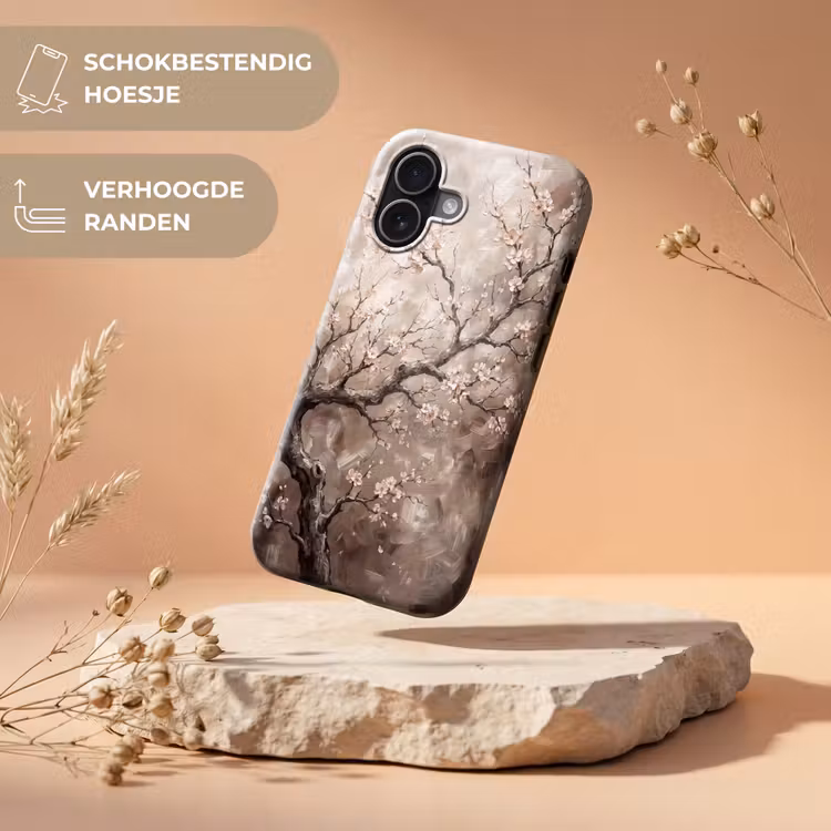 Bloesem - Takken - Schilderij - Beige - Serene Toughcase MagSafe Apple iPhone 17 klein -USP_RandenV_NL